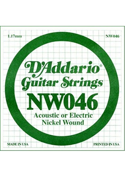 NW046 Nickel Wound Elektro Gitar Teli (.046)