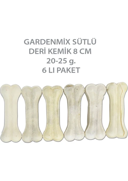 Garden Mix Sütlü Pres Deri Köpek Çiğneti Kemik 20-25 Gr 6 Lı