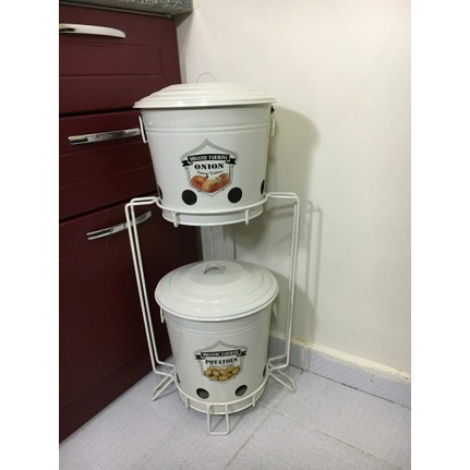 Evistro Metal Patates Sogan Sepeti 2 Katli Metal Standli Fiyati