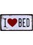 Vintage Metal Plaka I Love Bed 15X30 2
