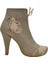 Kadın Vegan Deri Gri Topuklu Bootie - Look Gorgeous Tasarım 4
