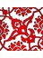 20x20 Cm SP 83 Kırmızı Beyaz İznik Rumi Desenli Çini Karo 1