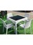 Rattan Camlı Kare Masa Takımı 90X90 Cm + 4 Adet Rattan Koltuk 1
