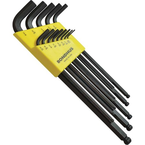 Bondhus 13-teiliges SAE Kugelkopf Inbusschlüssel-Set – Von 0,05" Bis 3/8", Praktisch Für Enge Stellen