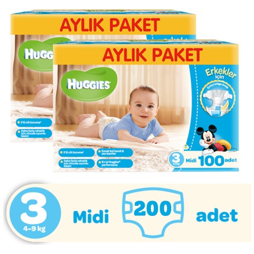 Huggies Bebek Bezi Midi Aylık Paket 3 Beden 2 Adet Fiyatı