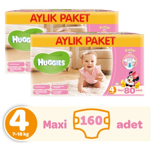 Huggies Kızım İçin Bebek Bezi Maxi Aylık Paket 4 Beden 2 Fiyatı