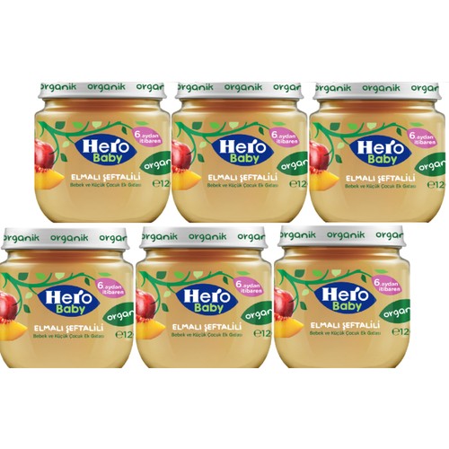 Hero Baby Karışık Elma Şeftali Kavanoz Maması 120 gr - 6'lı 237,90 TL