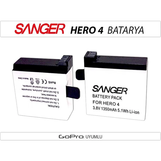 Sanger Gopro Hero 4 Batarya Pil