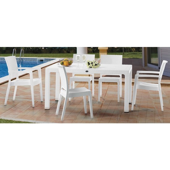Novussi Rattan Camsız Masa Sandalye Takımı 6 Sandalyeli Fiyatı