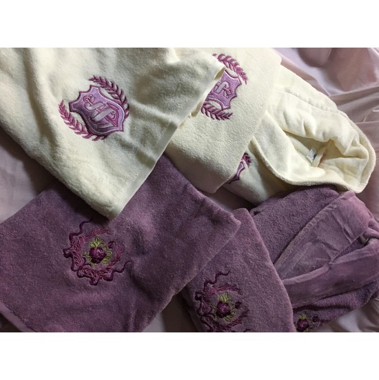 Özdilek Smart Bornoz Takımı KremLila Fiyatı Taksit