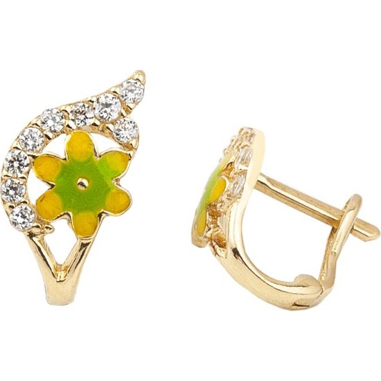 Favori Gold Çiçekli Altın Bebek Küpesi Fiyatı Taksit