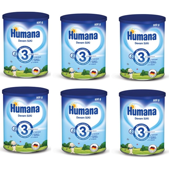 Humana 3 Metal Kutulu Devam Sütü 800 gr 6�lı Fiyatı