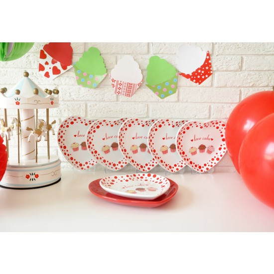 Keramika 6 Kişilik 7 Parça Fruit Cake Kalp Pasta Takımı Fiyatı