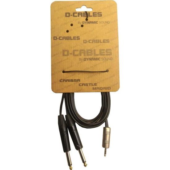 D-Cable Pcm-2 3M  3,5 Stereo To 2 X 6,3  Mono Kablo
