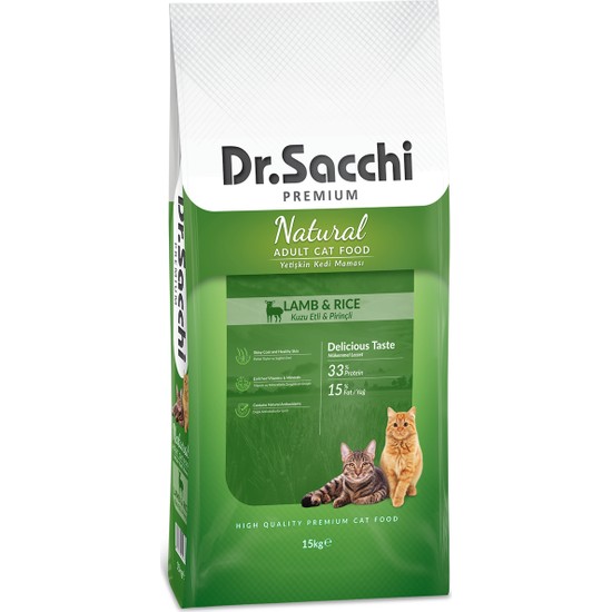 Dr. Sacchi Premium Natural Lamb &amp; Rice Yetişkin Kedi Maması Fiyatı