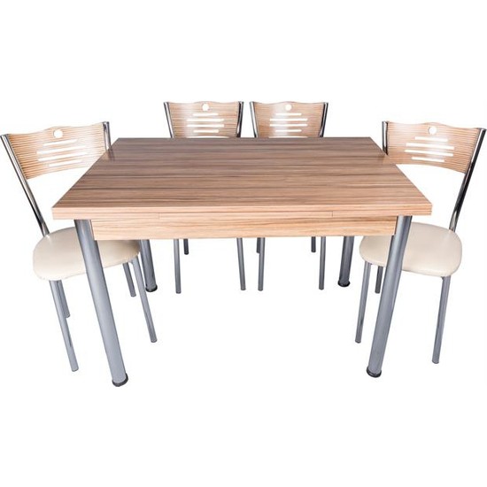 Evistro Açılır Ahşap Mutfak Masa Sandalye Takımı 4+1 Samba Fiyatı