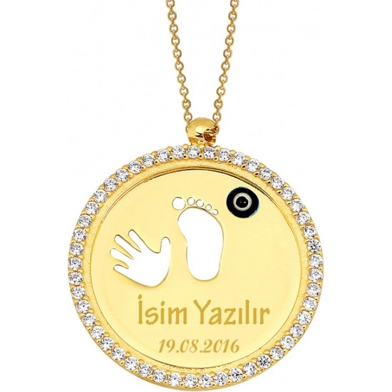 Nusret Takı 14 Ayar Altın Bebek El Ve Ayak İzi Kolye Fiyatı