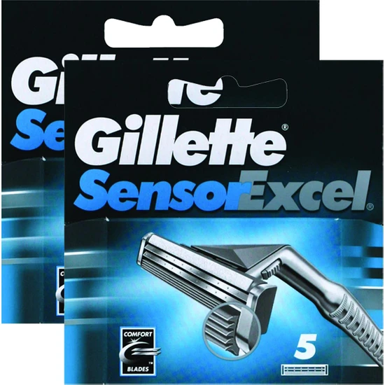 Gillette Sensor Excel 5'li Yedek Tıraş Bıçağı x 2 Adet