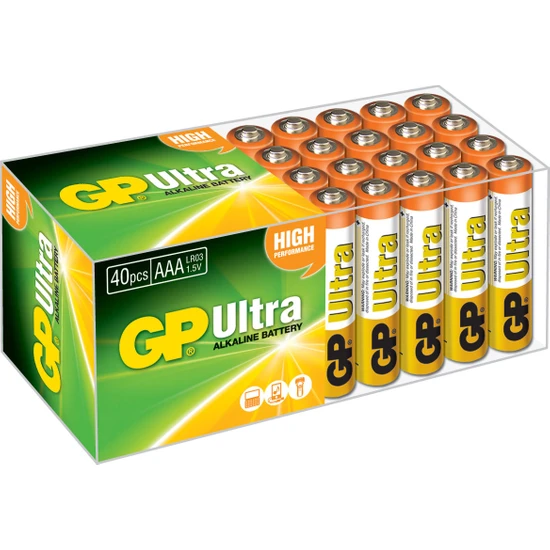 GP Ultra Alkalin 40'LI AAA Boy İnce Pil (GP24AU-2B40)