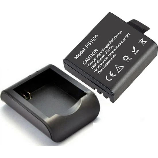 Eken H9R H9 W9 USB Şarj Cihazı ve PG1050 Yedek Batarya Seti