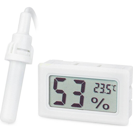 Aek-Tech Prob Kuluçka Nem Ölçer Termometre (Beyaz)