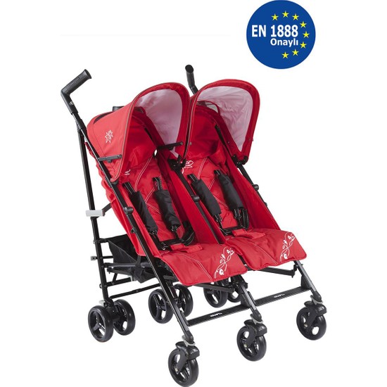 Kraft Nitro İkiz Bebek Arabası Kırmızı Fiyatı Taksit