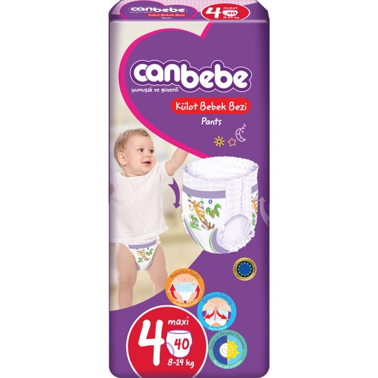 Canbebe Külotlu Bebek Bezi 4 Numara Maxi 40 Adet Fiyatı