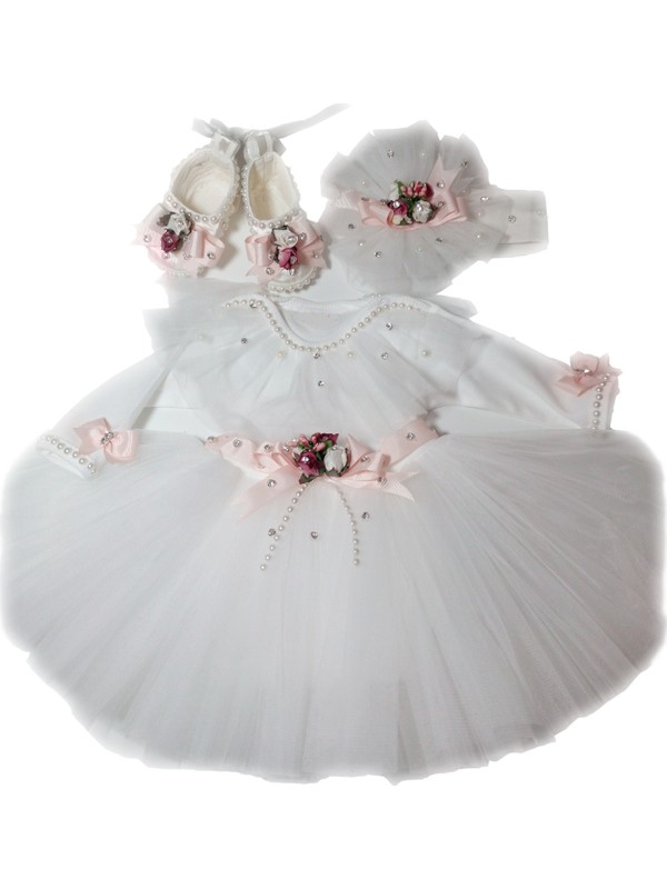 Şık Butik Kız Bebek Mevlüt Takımı Beyaz Fiyatı Taksit