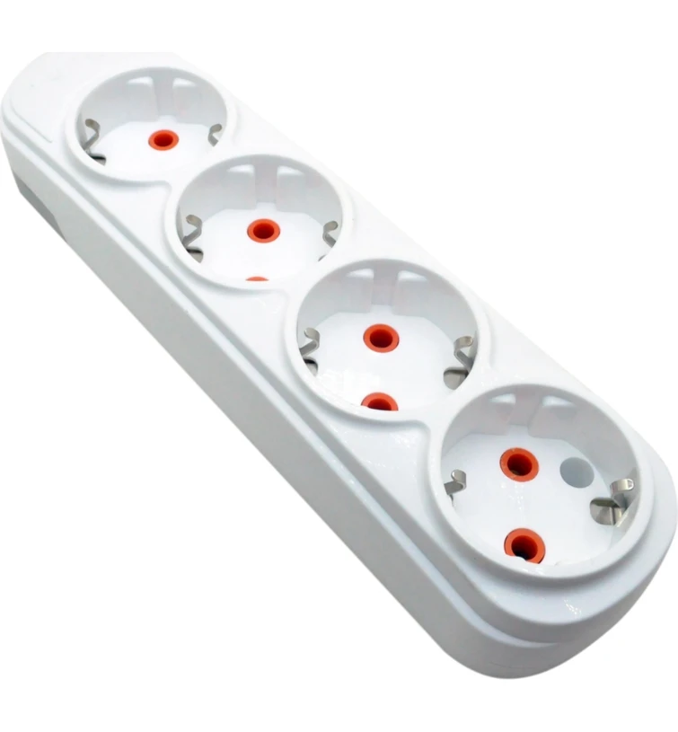 Resim Ars Dörtlü (4Lü) Topraklı Klemensli Grup Priz 