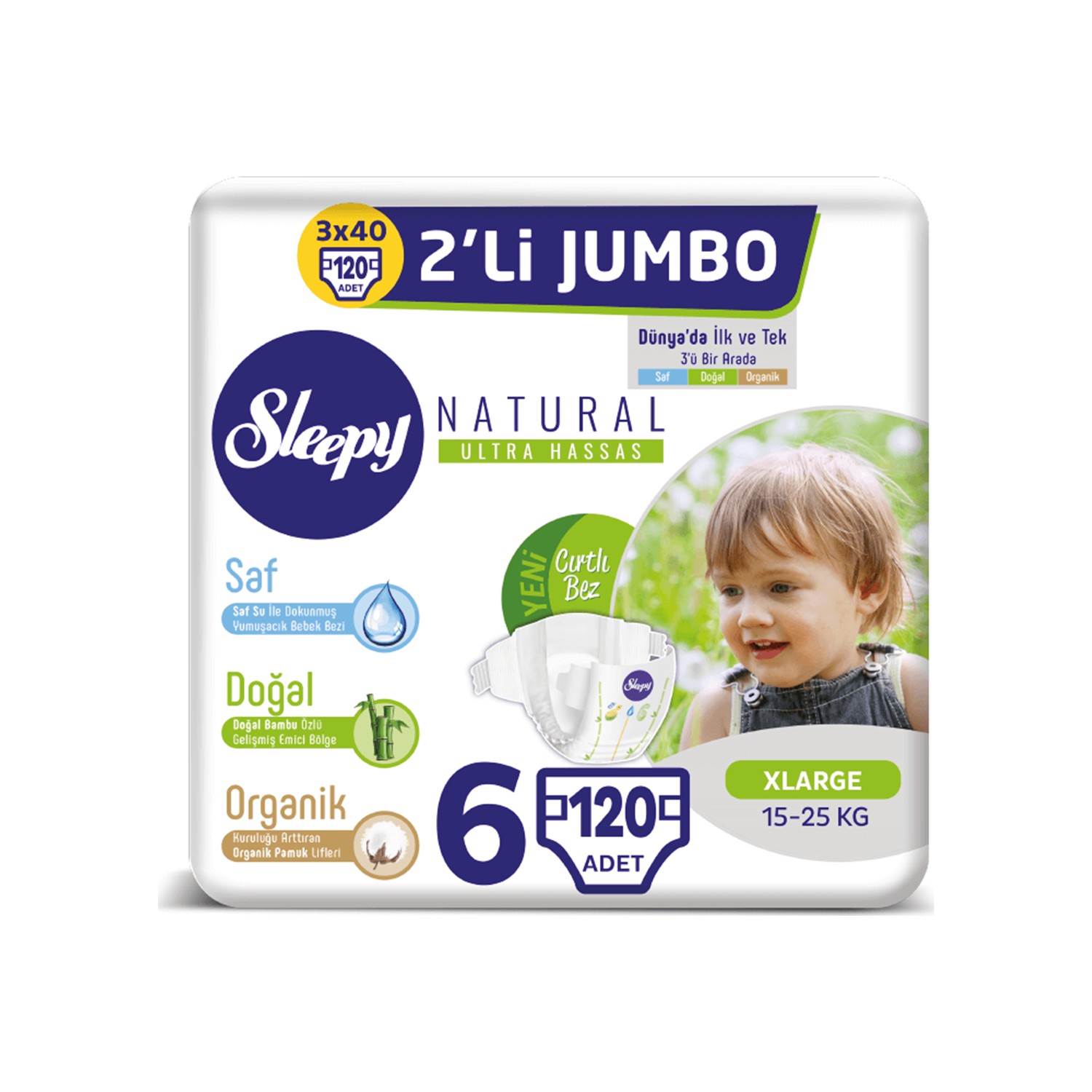 Sleepy Natural Bebek Bezi Ikili Jumbo 6 Beden 40X3 (120 Fiyatı Sleepy Natural Bebek Bezi Ikili Jumbo 6 Beden 40X3 (120 Fiyatı