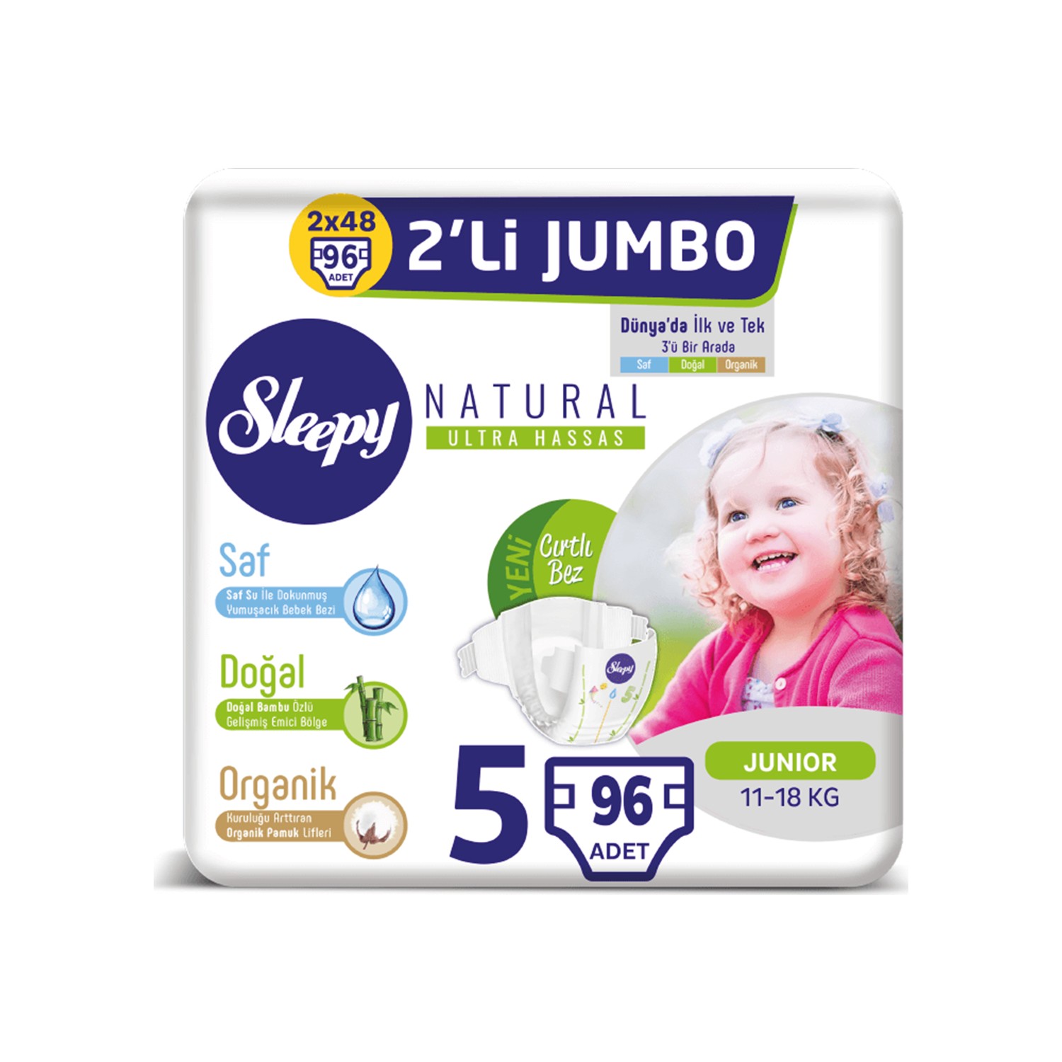 Sleepy Natural Bebek Bezi Ikili Jumbo 5 Numara 48X2 (96 Fiyatı