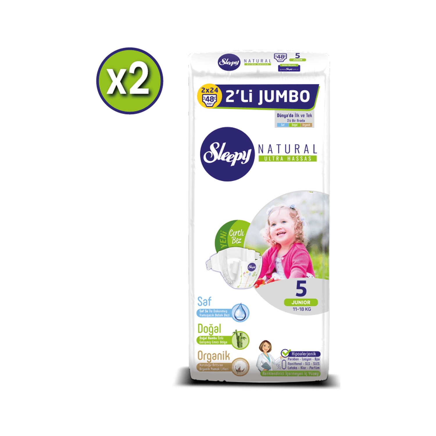 Sleepy Natural Bebek Bezi Ikili Jumbo 5 Numara 48X2 (96 Fiyatı