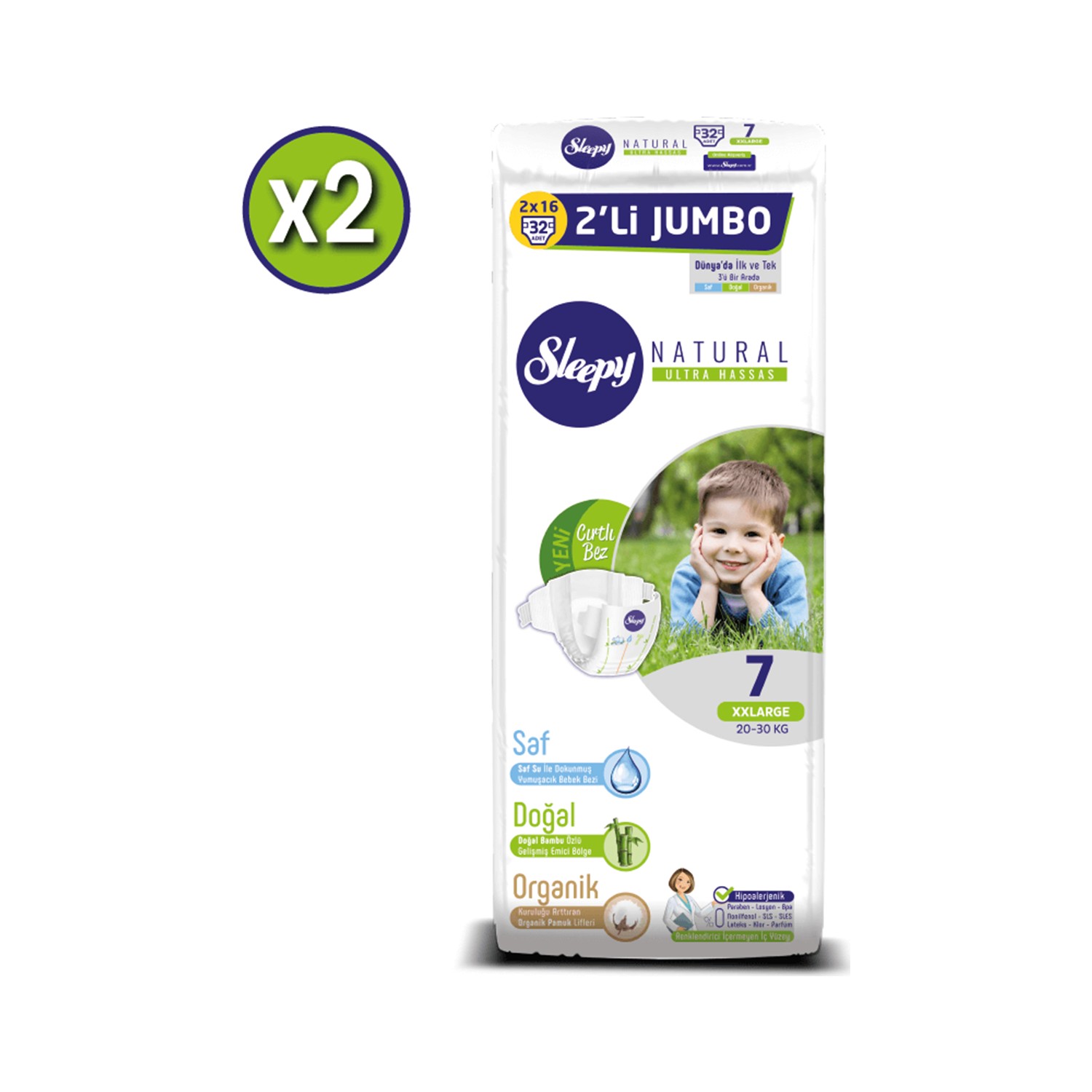 Sleepy Natural Bebek Bezi Ikili Jumbo 7 Numara 32X2 (64 Fiyatı