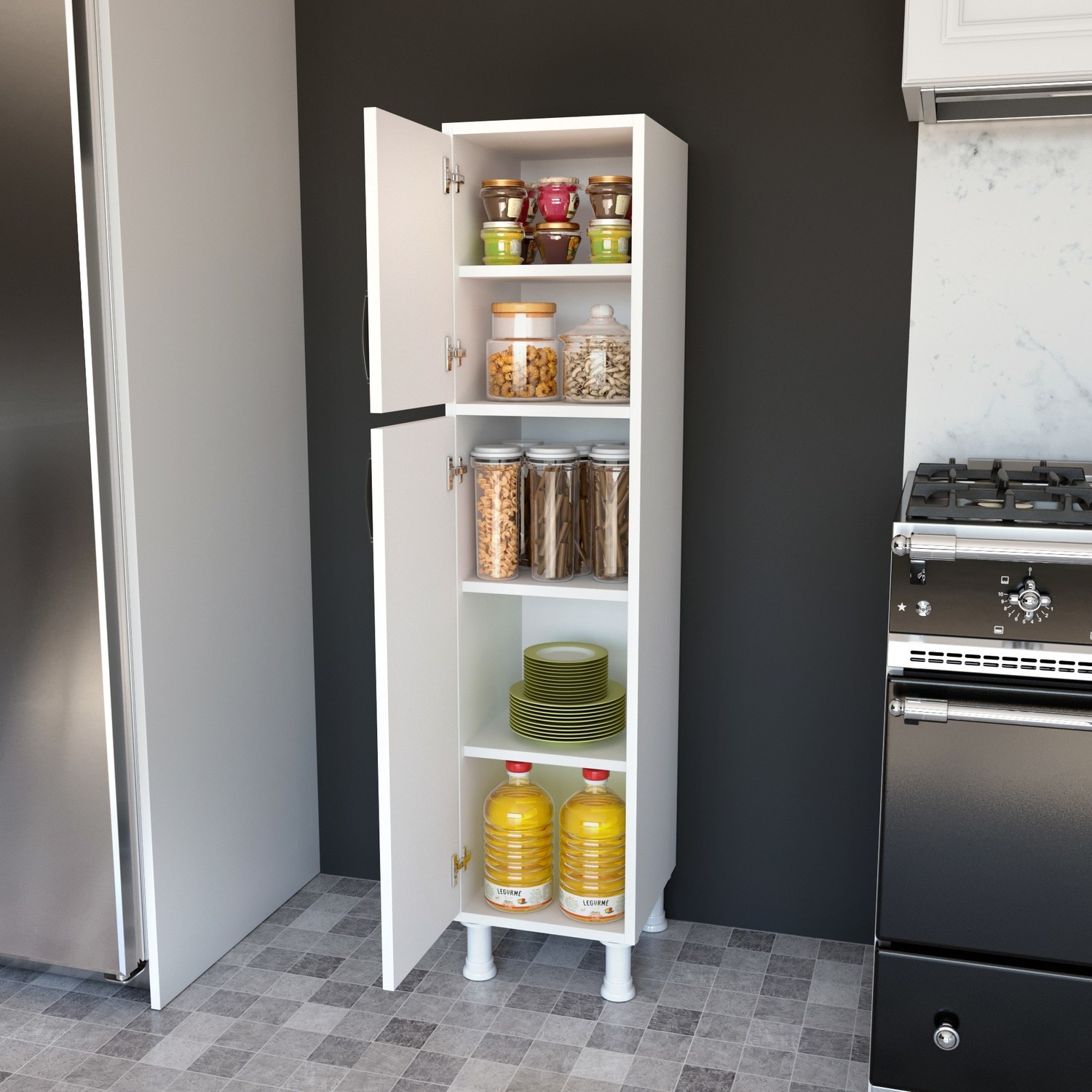 Rani F2 Çok Amaçlı Dolap 2 Kapaklı 5 Raflı Banyo Balkon Fiyatı