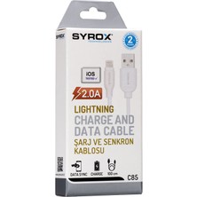 Syrox C85 Lightning 2.0A Şarj ve Data Kablosu - 1 mt