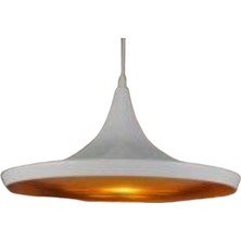 Mylight  Retro Beyaz Içi Sarı Sarkıt Avize 35 cm