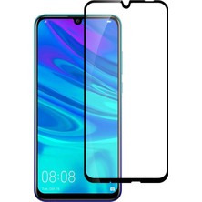 Microcase Huawei P Smart Plus 2019 Tam Kaplayan Çerçeveli Tempered Ekran Koruyucu - Siyah