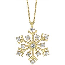 Altınsepeti Gümüş Sarı Renk Kar Tanesi Kolye G784KLR3