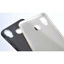 Ehr. Huawei P Smart Kılıf Silvery Simli Soft Silikon Kılıf + Nano Ekran Koruyucu Cam Gri