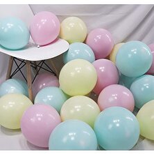 Balon Evi 100 Adet Makaron Balon Balon - Karışık Soft Renk Pastel Balon