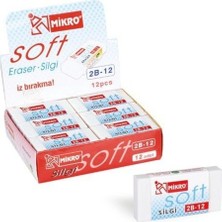 Mikro Soft Silgi 2B-12 12 Adet Renkli Büyük Kalıp ile Temizleme Kolaylığı