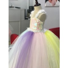 Butikhappykids Unicorn Kostüm Kasnaklı Kabarık Model My Little Pony Kostüm Elbise Taç