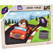 Playwood  Ahşap Eğitici Puzzle Araba Yarışı
