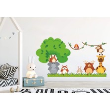 Areksan Reklam Orman Hayvanları Dekoratif Çocuk Odası Duvar Sticker 115x80 cm