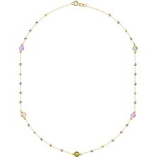 Lilarote Pırlanta Enerji Taşları İle Çevrilmiş Altın Kolye