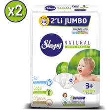 Sleepy Natural Bebek Bezi Ikili Jumbo 3+ Numara 64X2 (128 Adet)