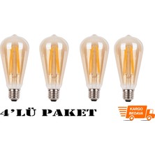 Cata CT-4284 6W E27 Amber Rustik LED Ampul 4'lü Paket