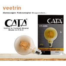 Cata CT-4286 6W E27 Rustik LED Glop G95 Ampul 4'lü Paket