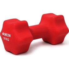 Delta 10 Kg x 1 Adet Deluxe Neopren Kaplı Kırmızı Demir Dambıl