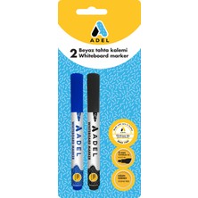 Adel Bls. Beyaz Tahta Kalemi 2'Li Siyah-Mavi